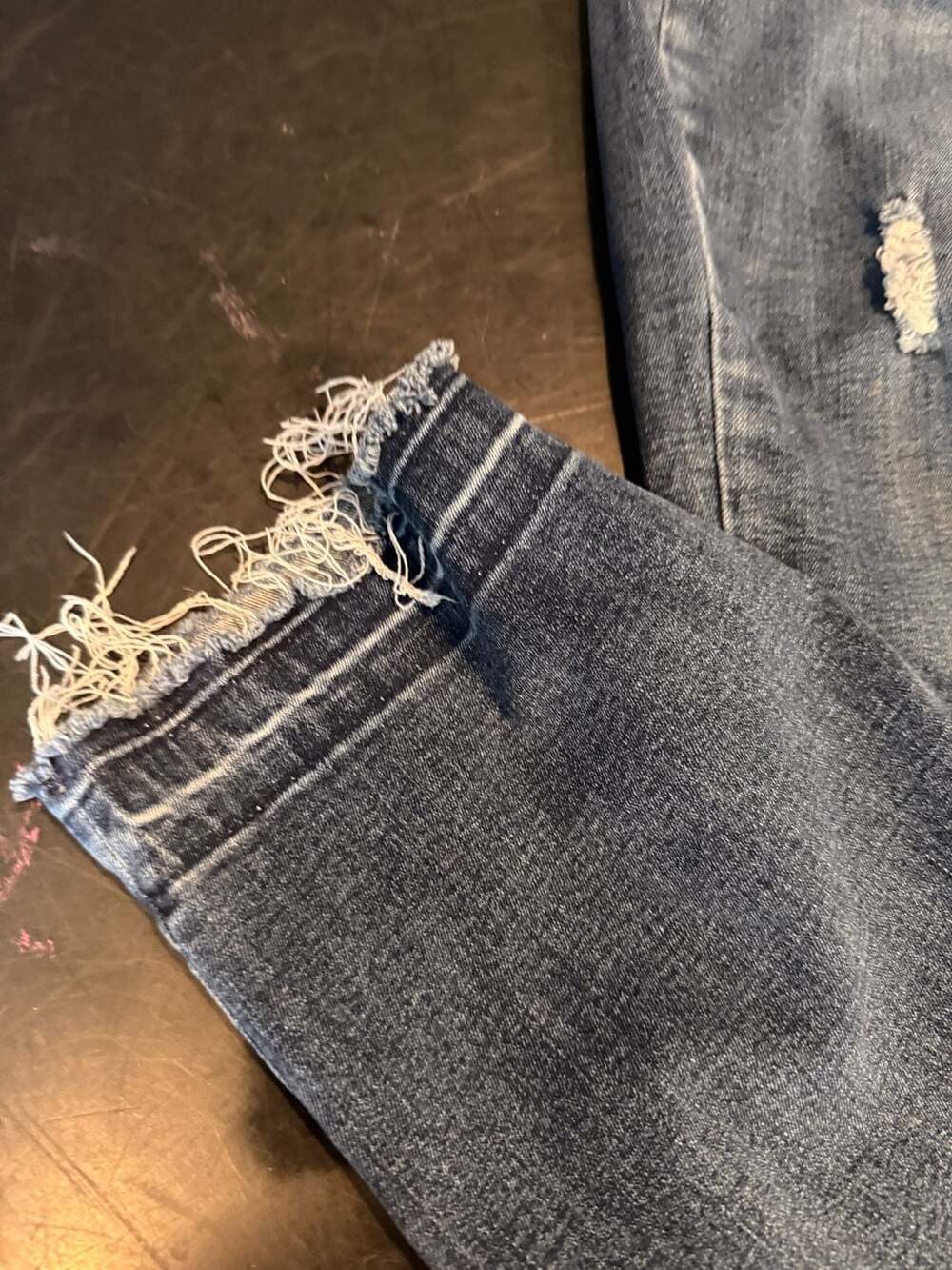 Buffalo David Bitton Jess Mid-Rise Skinny Jeans Size 14/34 Blue Distressed